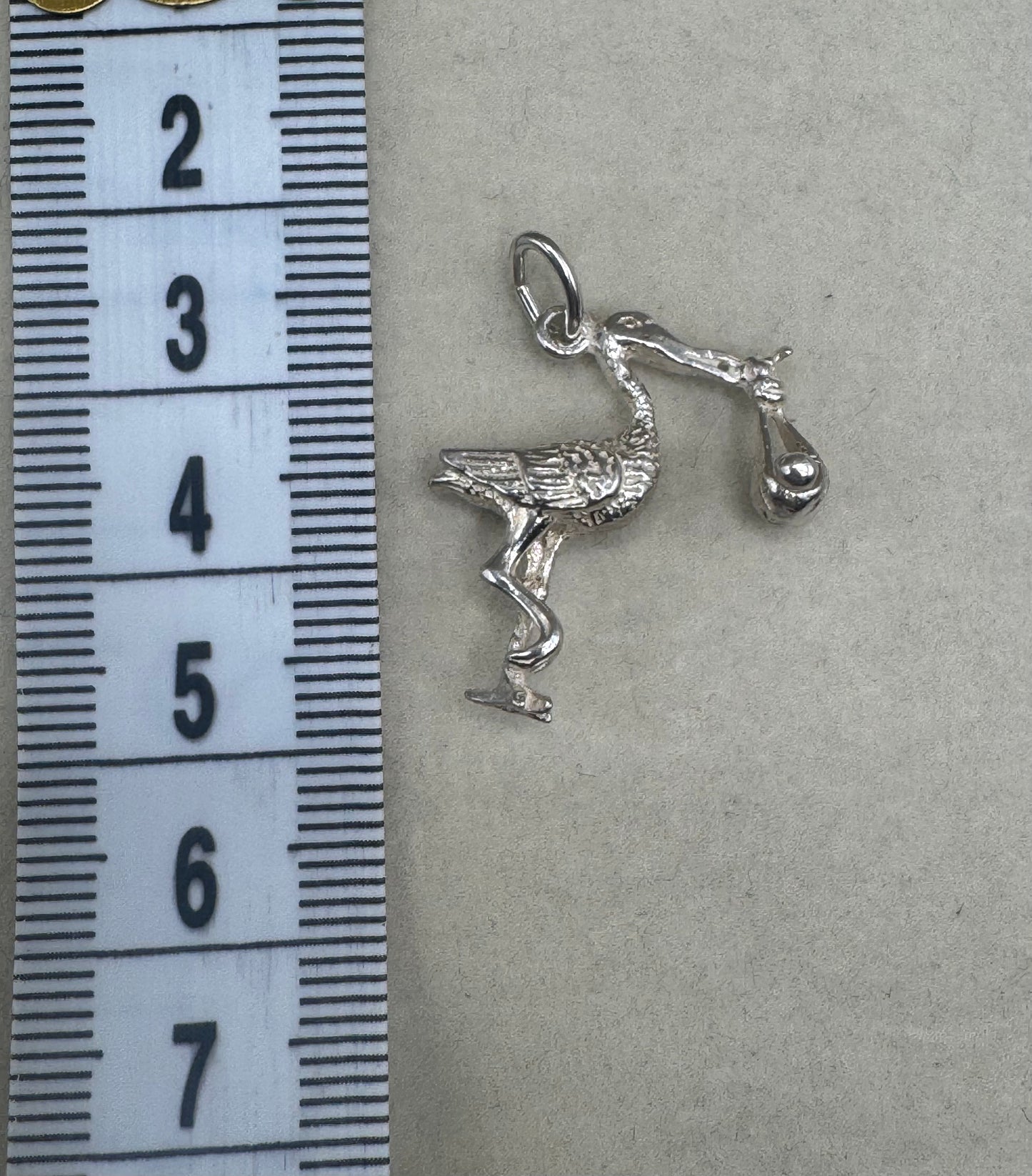 Stirling Silver baby & Stalk Charm