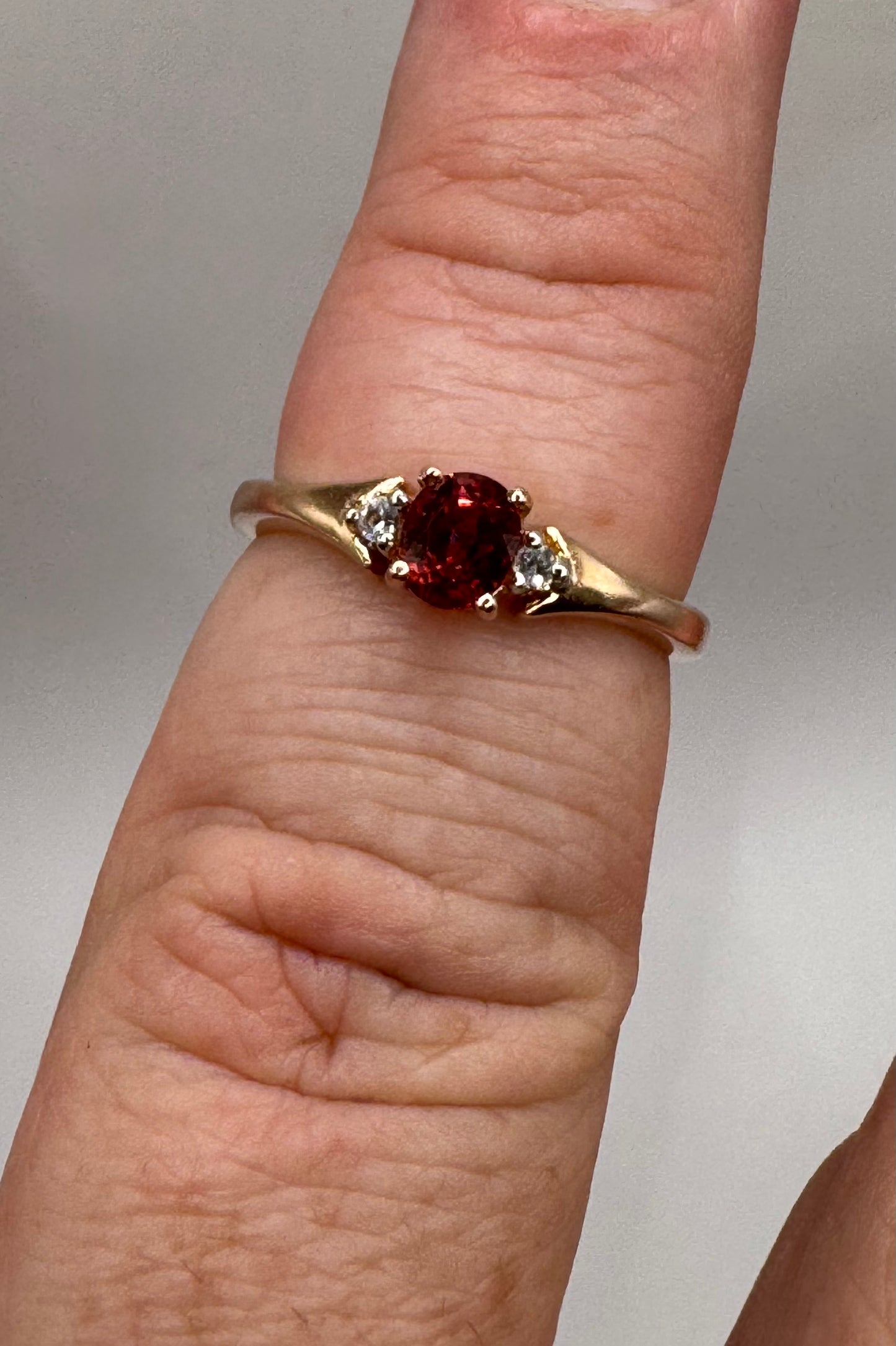 9ct Rose Gold Garnet & Diamond Ring
