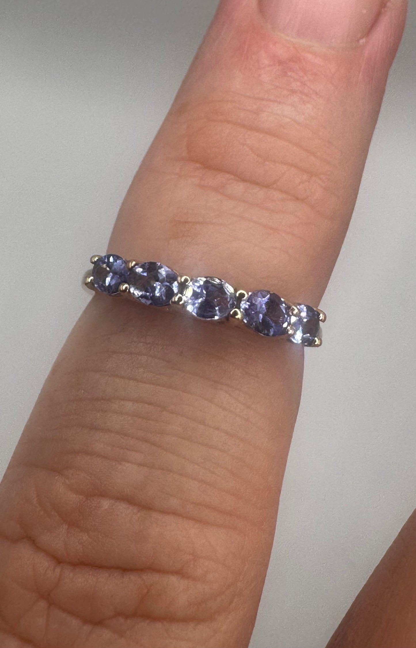 9ct Gold 5 Stone Tanzanite Ring