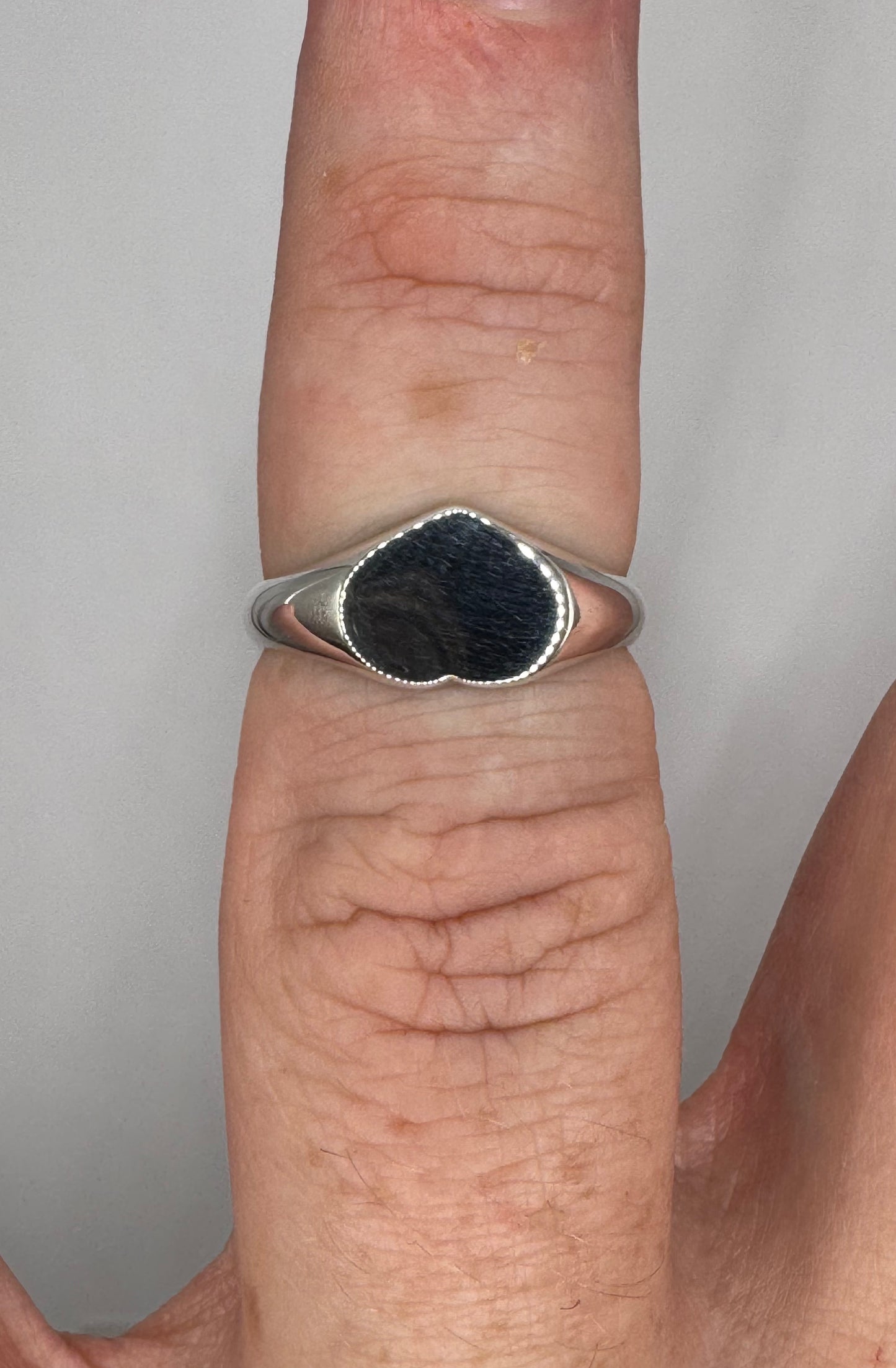 Stirling Silver Heart Shaped Signet Ring