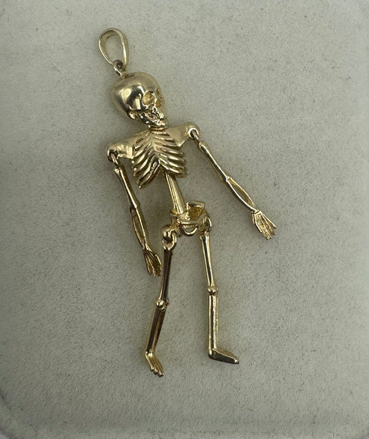 9ct Gold Articulated Skeleton Pendant