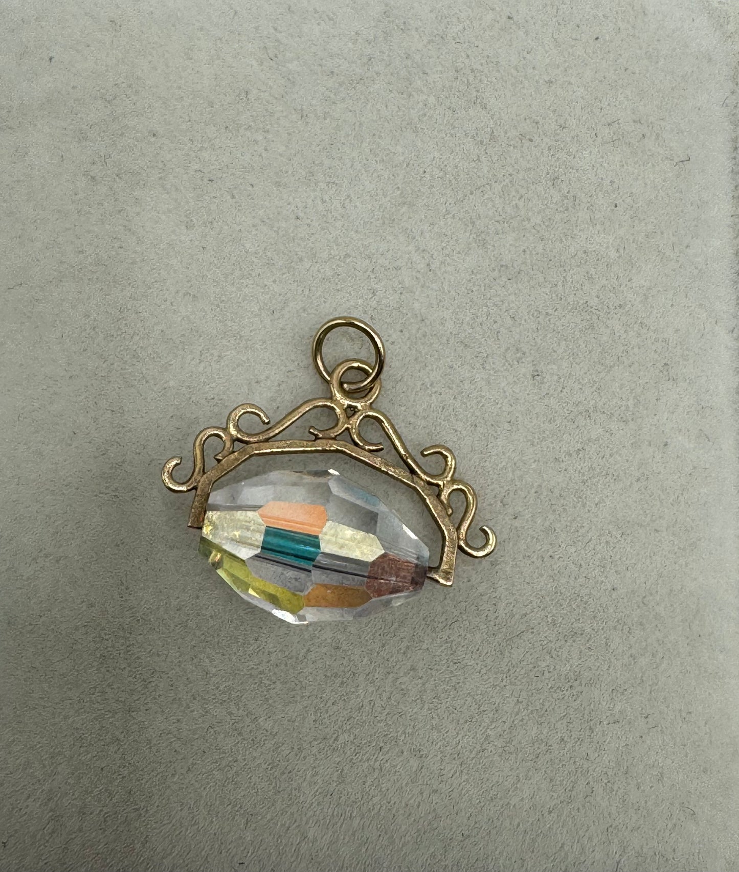 9ct Gold Crystal Fob Pendant