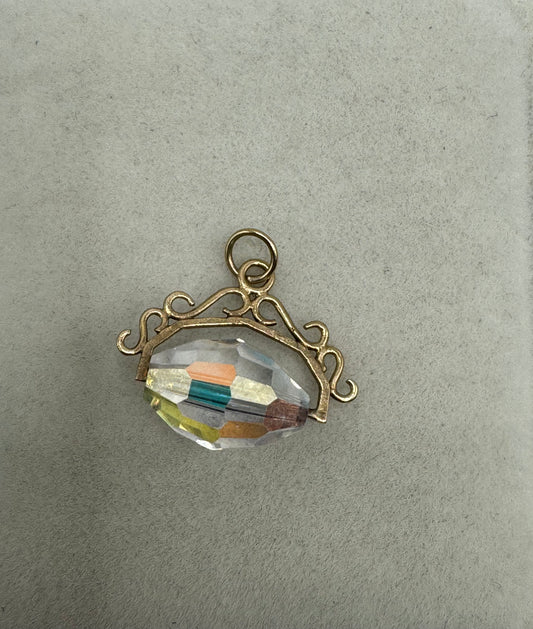 9ct Gold Crystal Fob Pendant