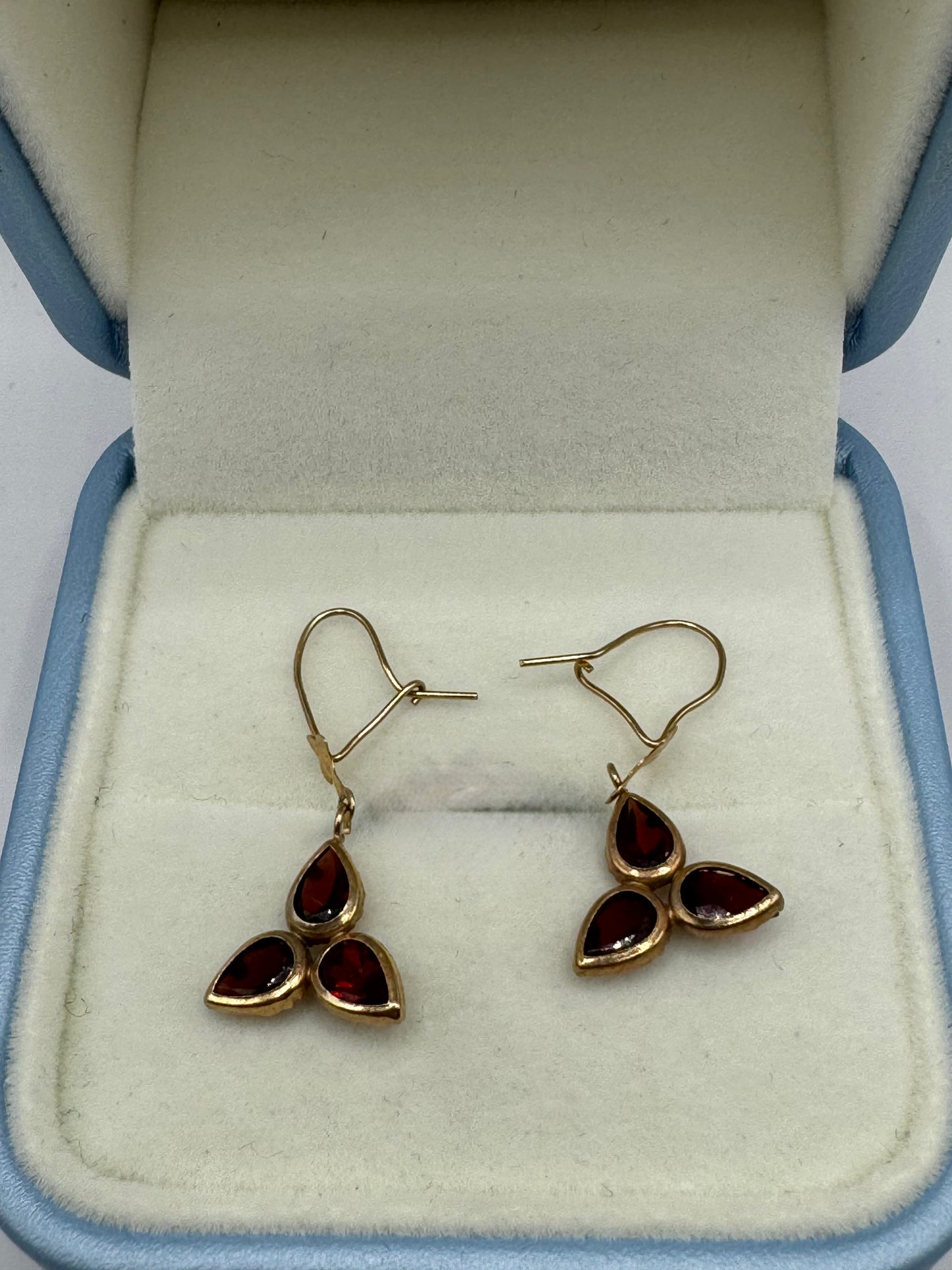 9ct Gold Garnet Earrings