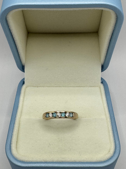 9ct Gold Topaz & Cubic Zirconia Ring