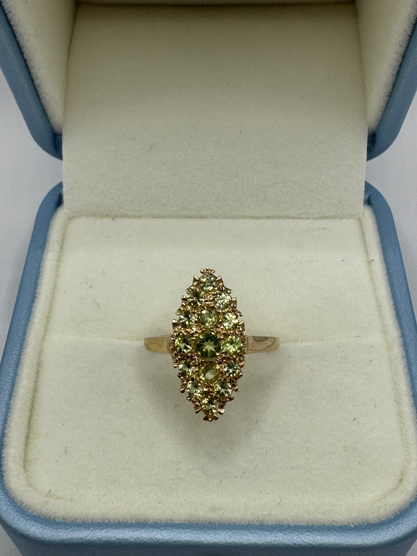 9ct Gold Peridot Navett Ring