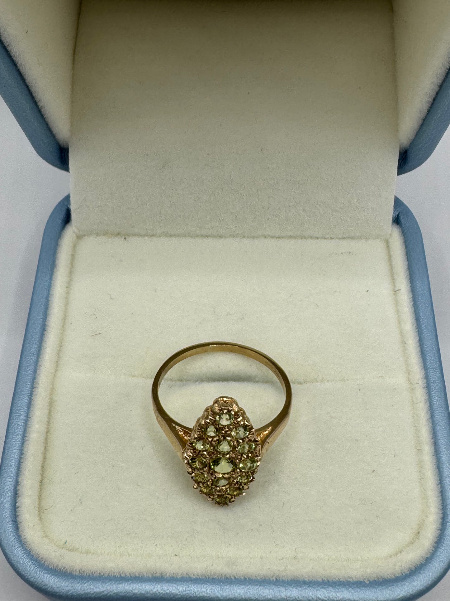 9ct Gold Peridot Navett Ring