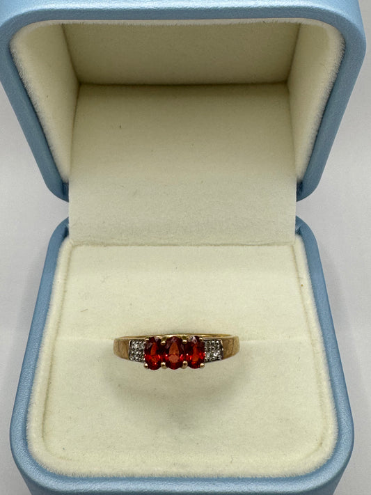 9ct Gold Spinel & Diamond Ring