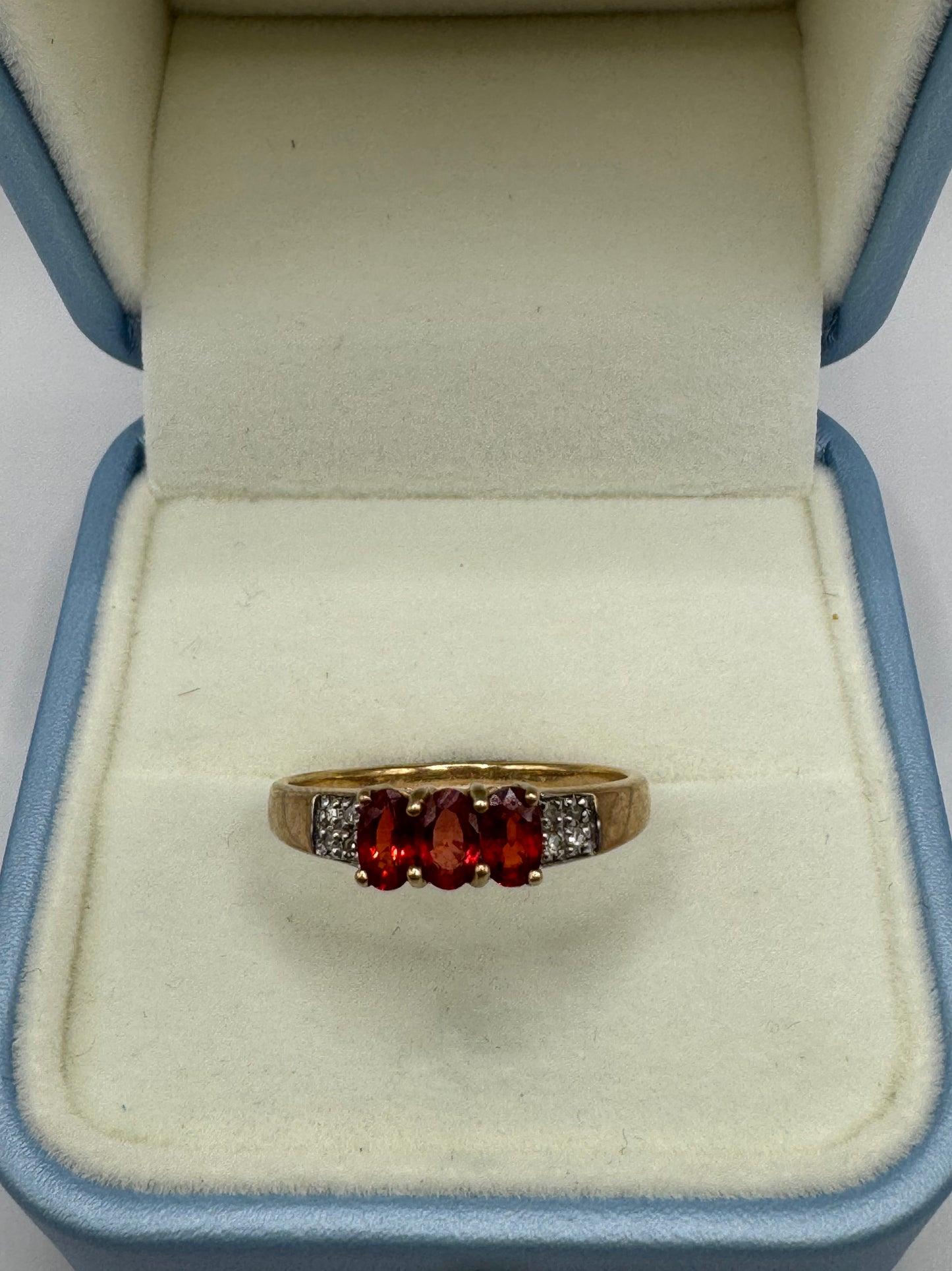 9ct Gold Spinel & Diamond Ring