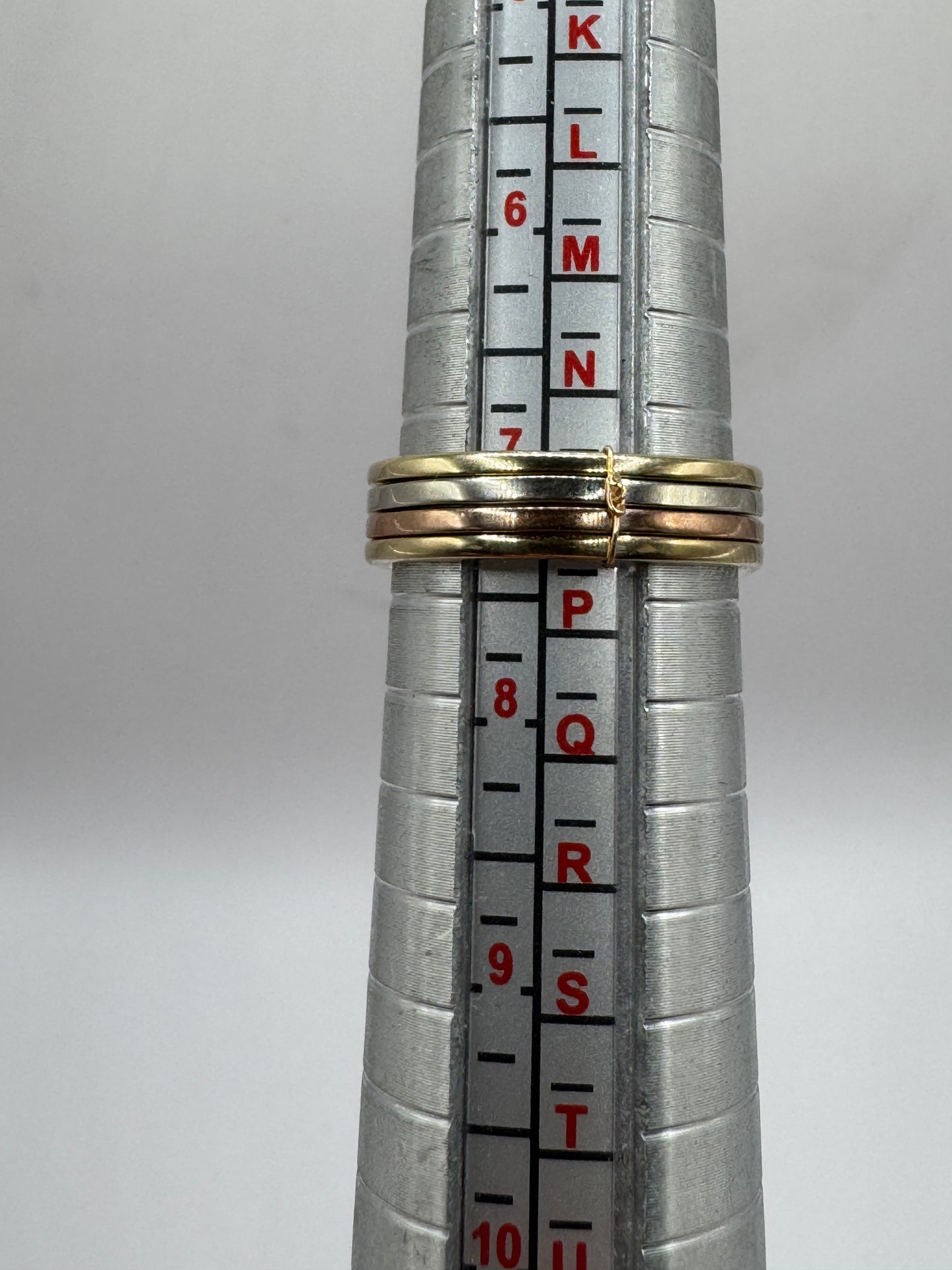 9ct Gold Yellow, Rose & white Puzzle Ring.