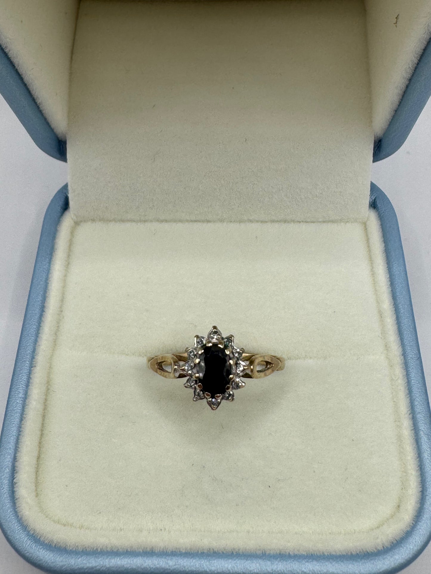 9ct Gold Sapphire & Diamond Ring