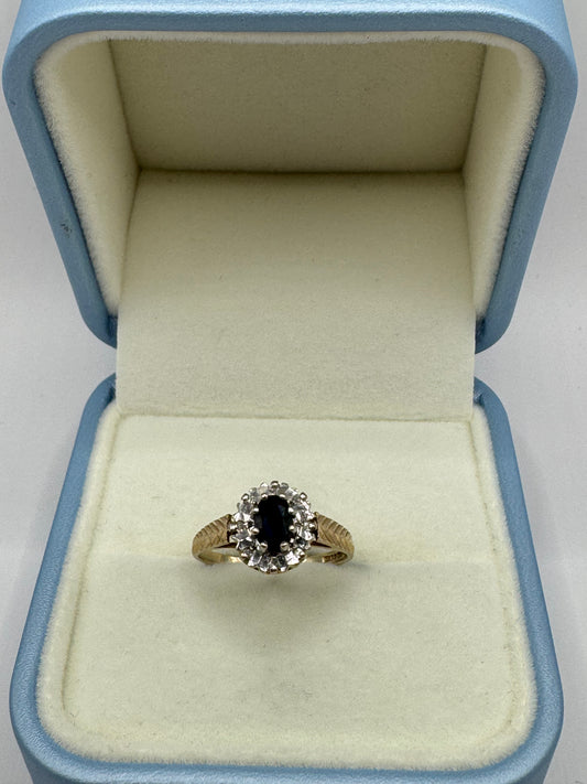 9ct Gold Sapphire & Diamond Ring