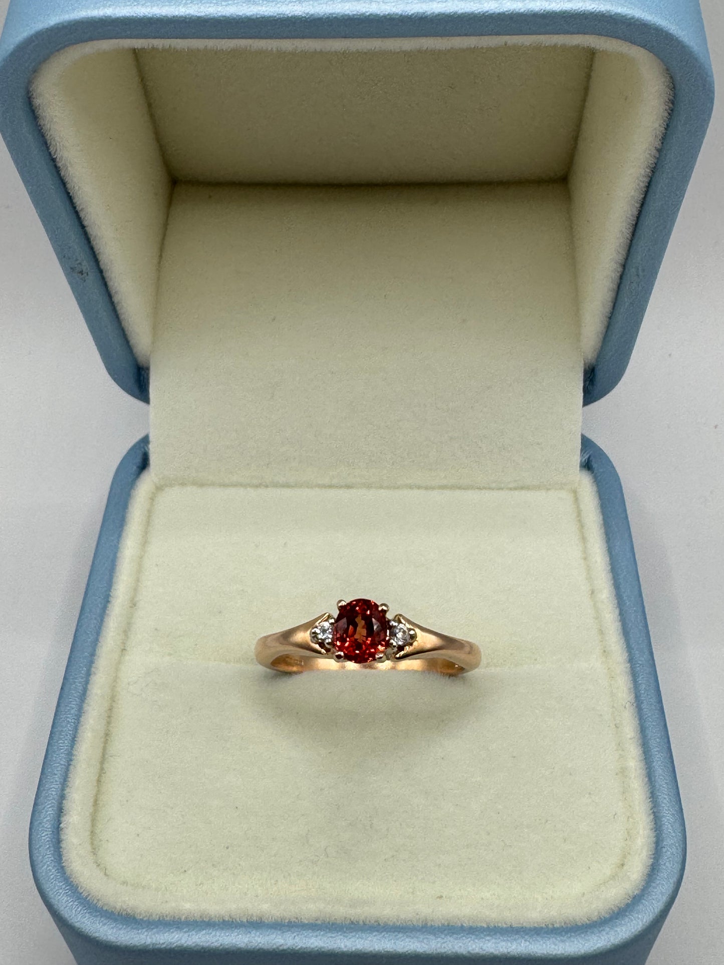 9ct Rose Gold Garnet & Diamond Ring