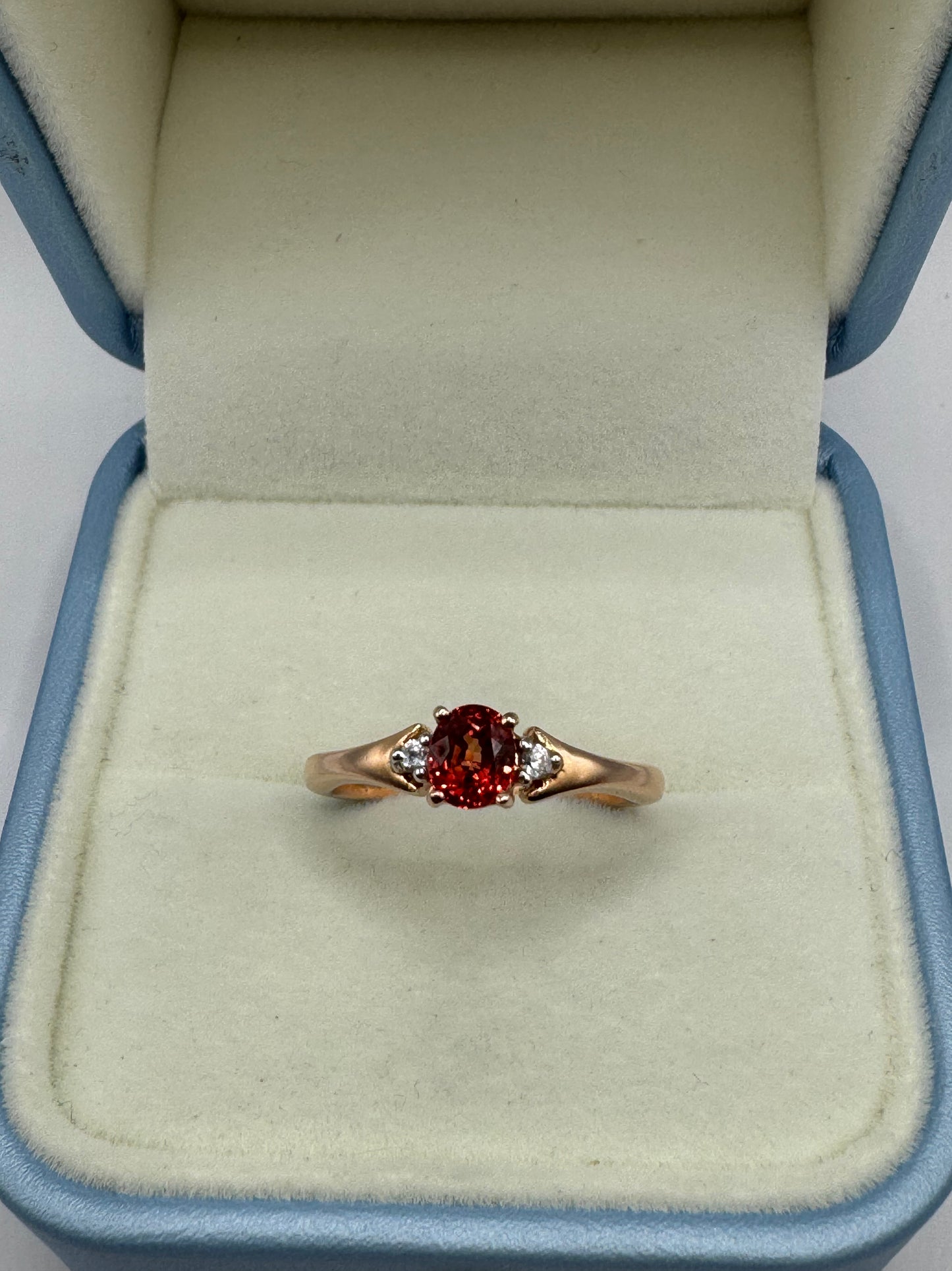 9ct Rose Gold Garnet & Diamond Ring