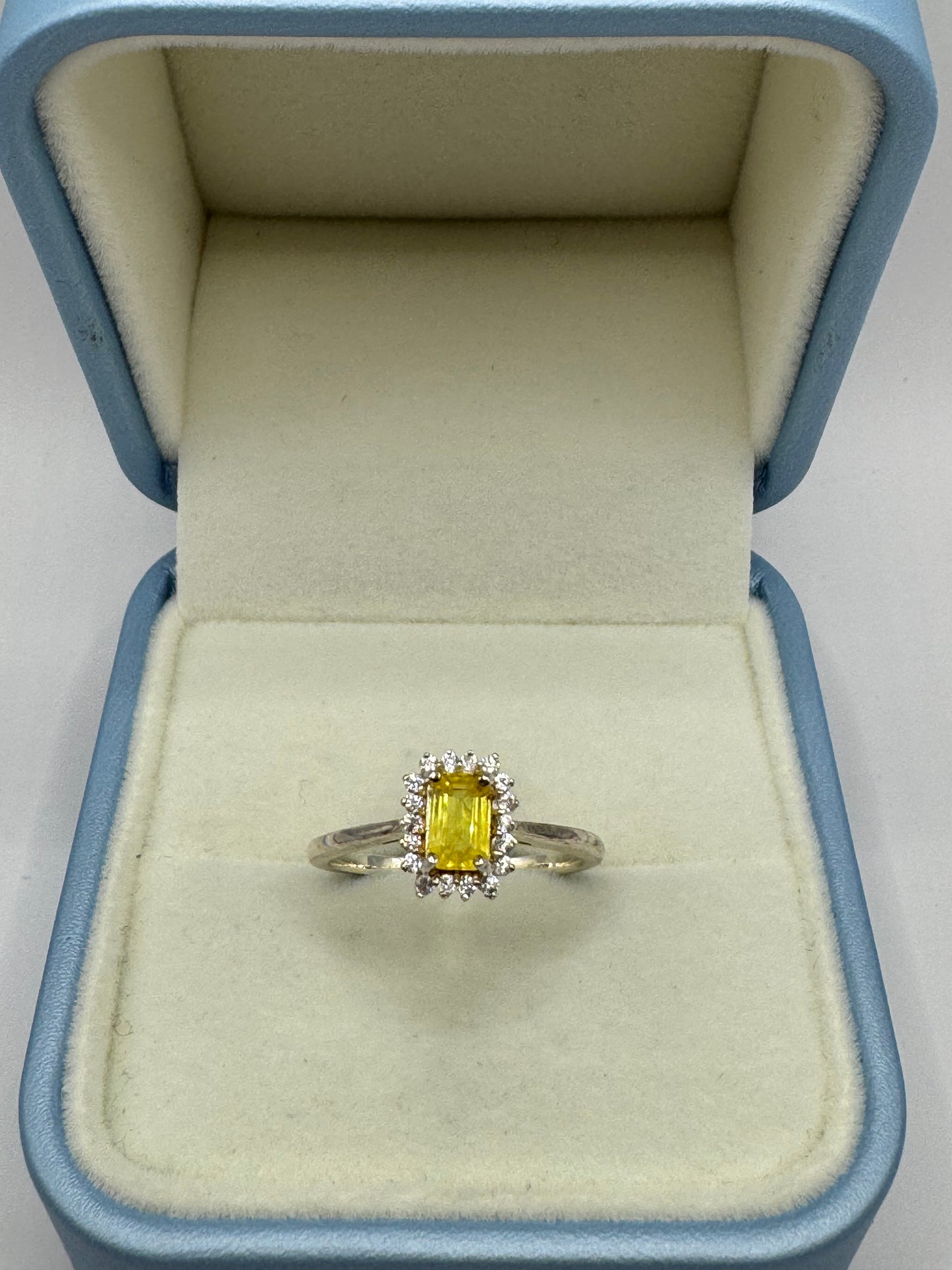 Stirling Silver Citrine & Cubic Zirconia Ring
