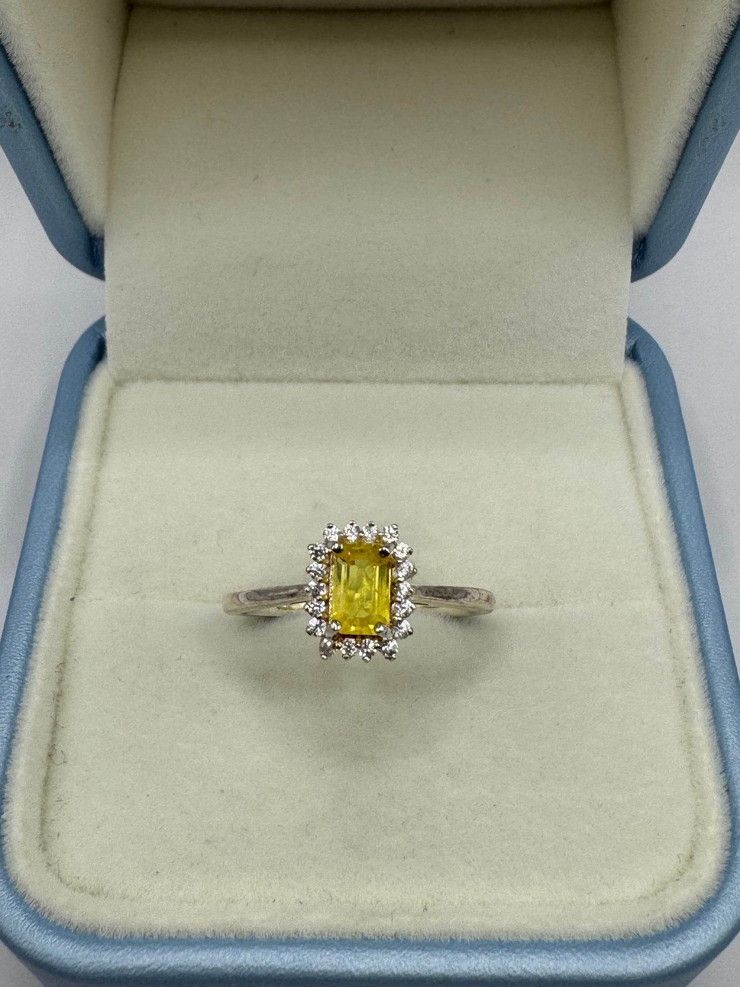 Stirling Silver Citrine & Cubic Zirconia Ring