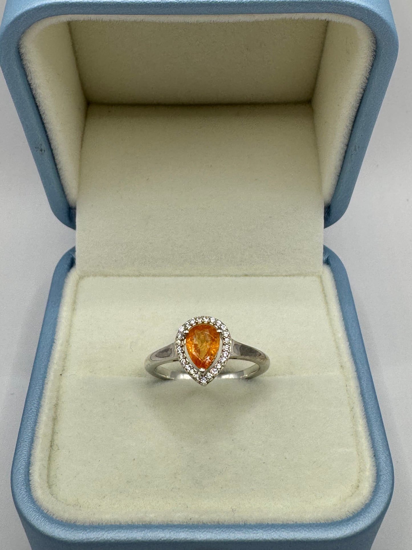 Stirling Silver Citrine & Zircon Ring