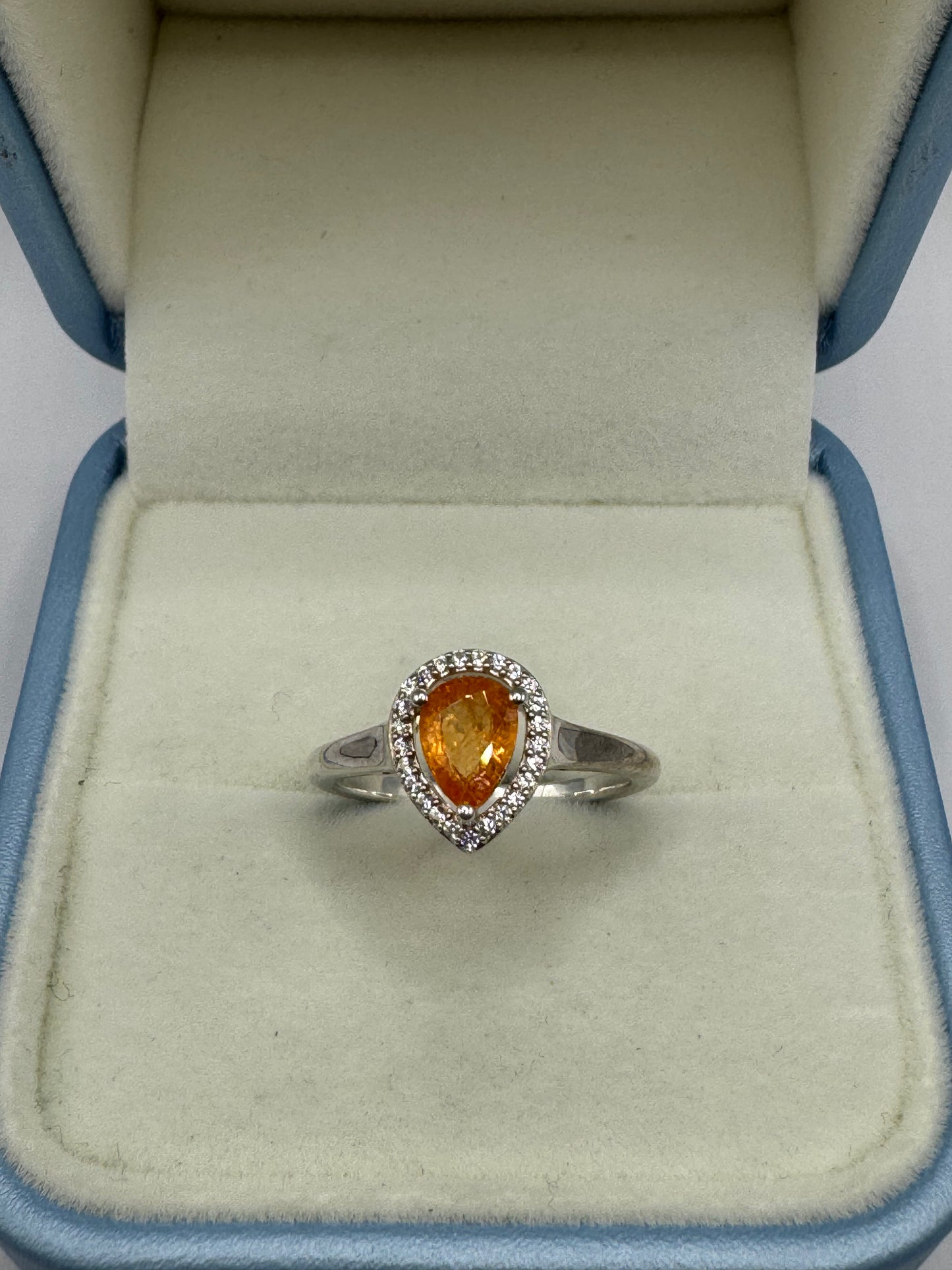 Stirling Silver Citrine & Zircon Ring