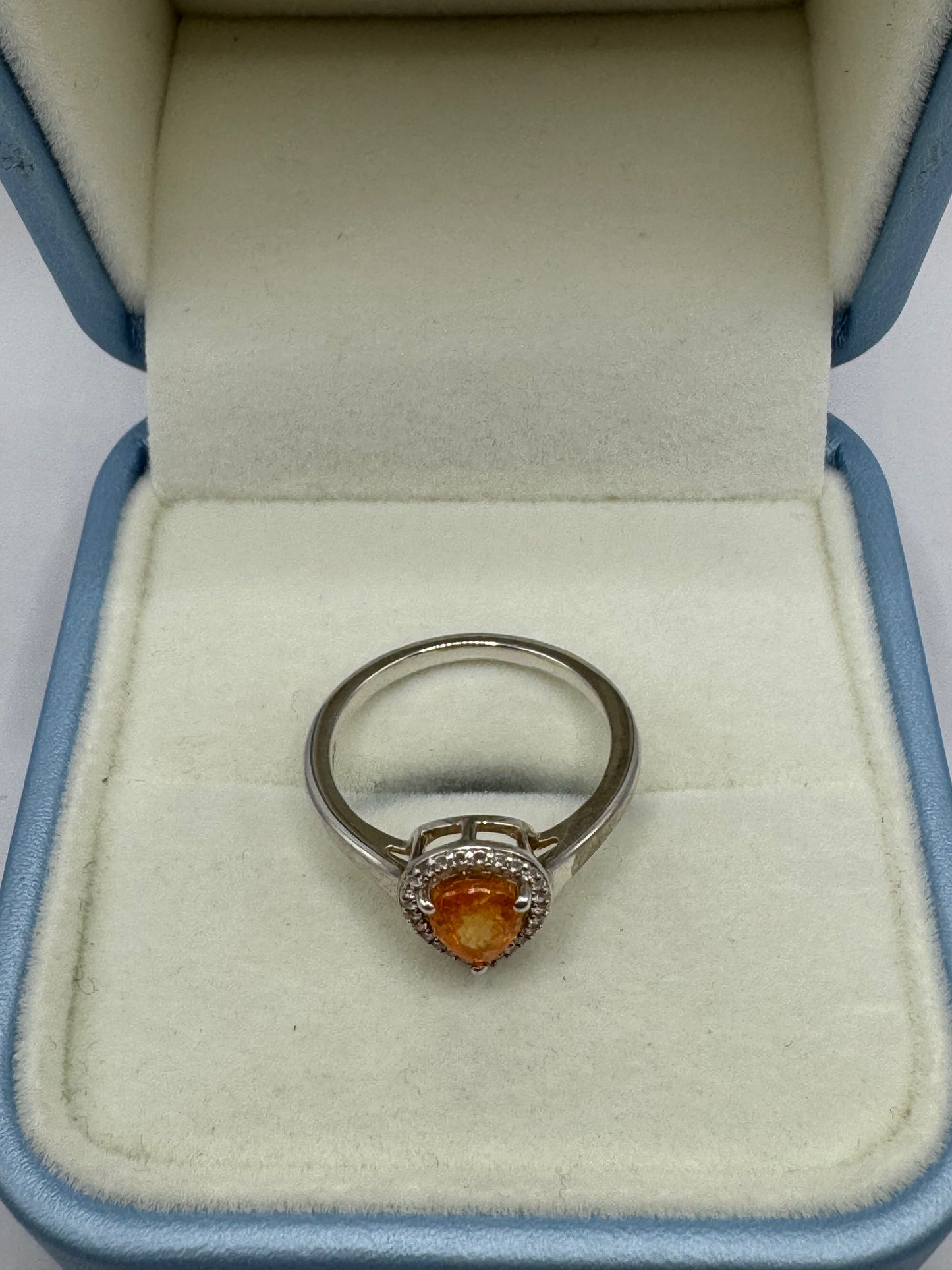 Stirling Silver Citrine & Zircon Ring