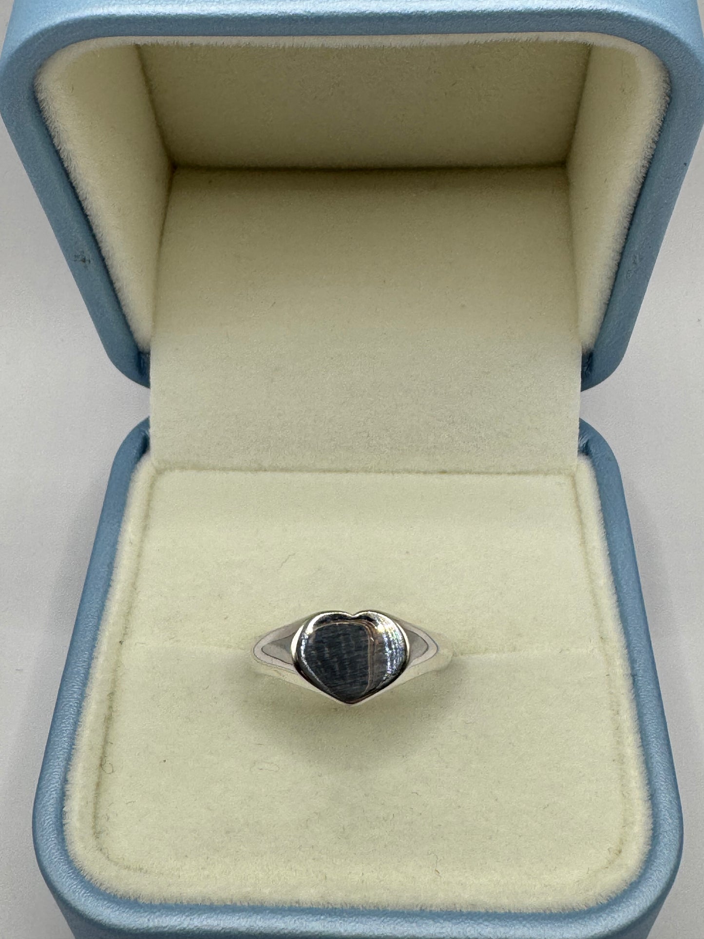 Stirling Silver Heart Shaped Signet Ring