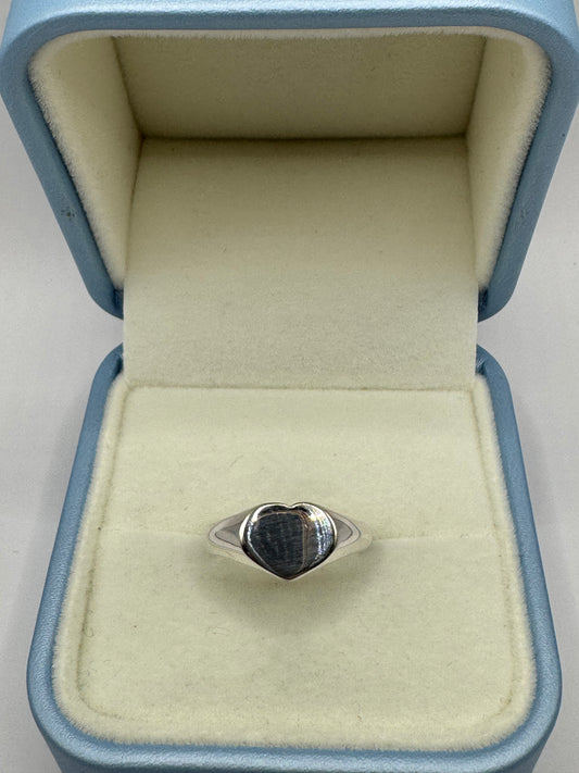 Stirling Silver Heart Shaped Signet Ring