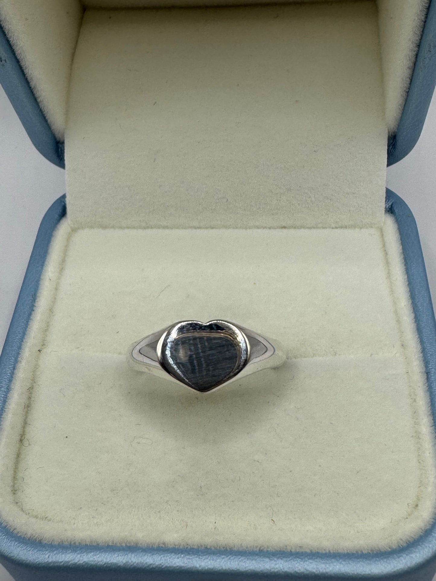 Stirling Silver Heart Shaped Signet Ring