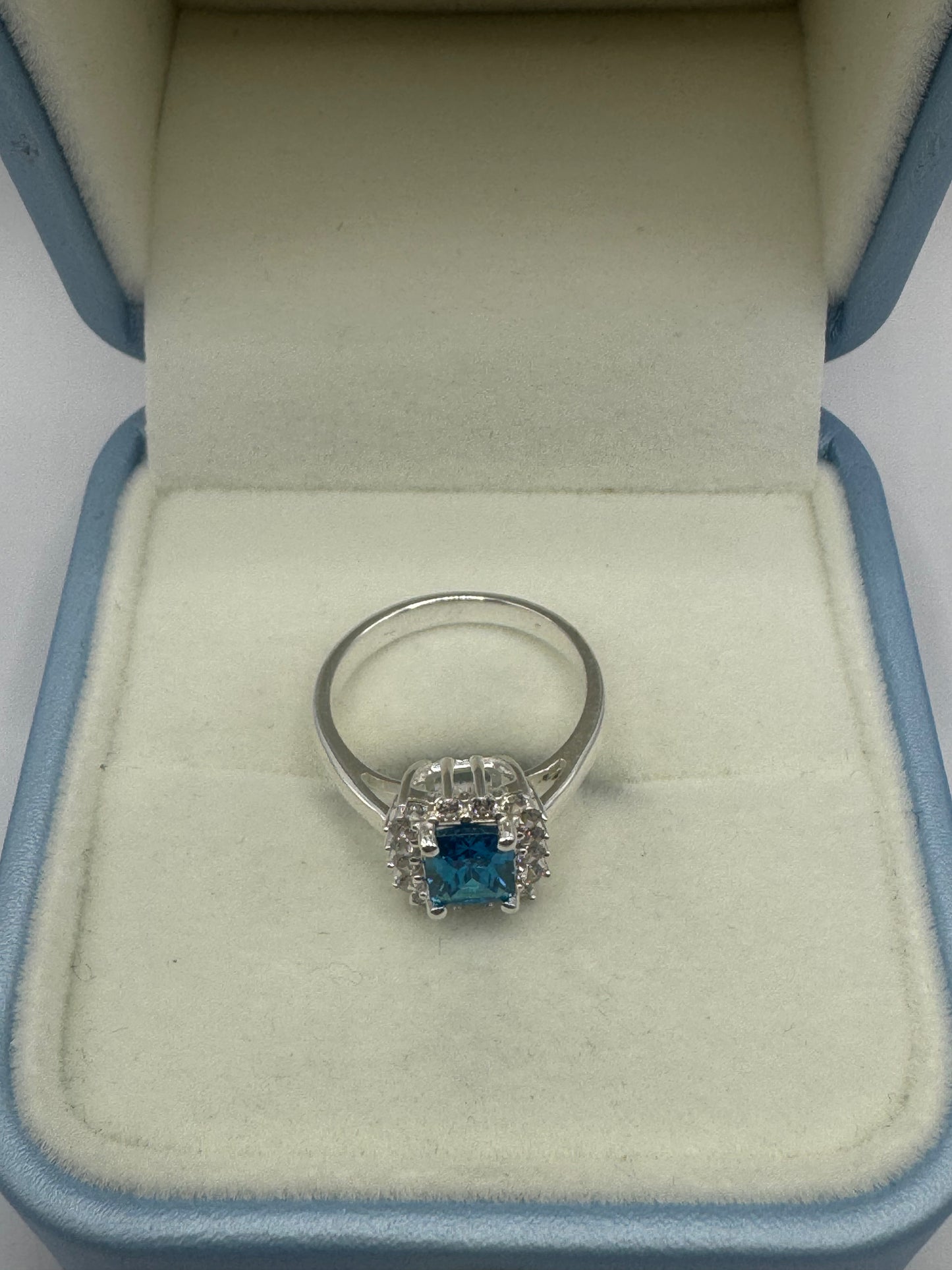 Stirling Silver Topaz & Cubic Zirconia Ring