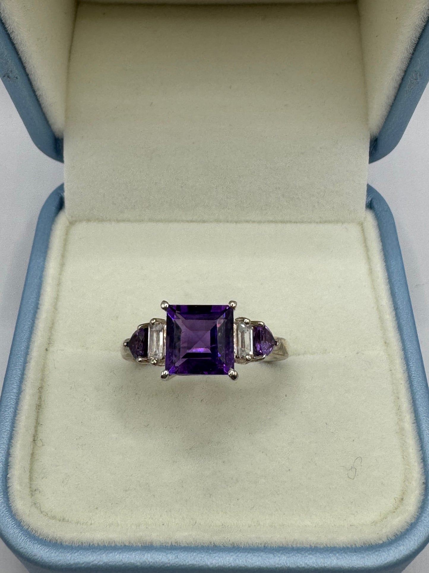 Stirling Silver Amethyst & Zircon Ring