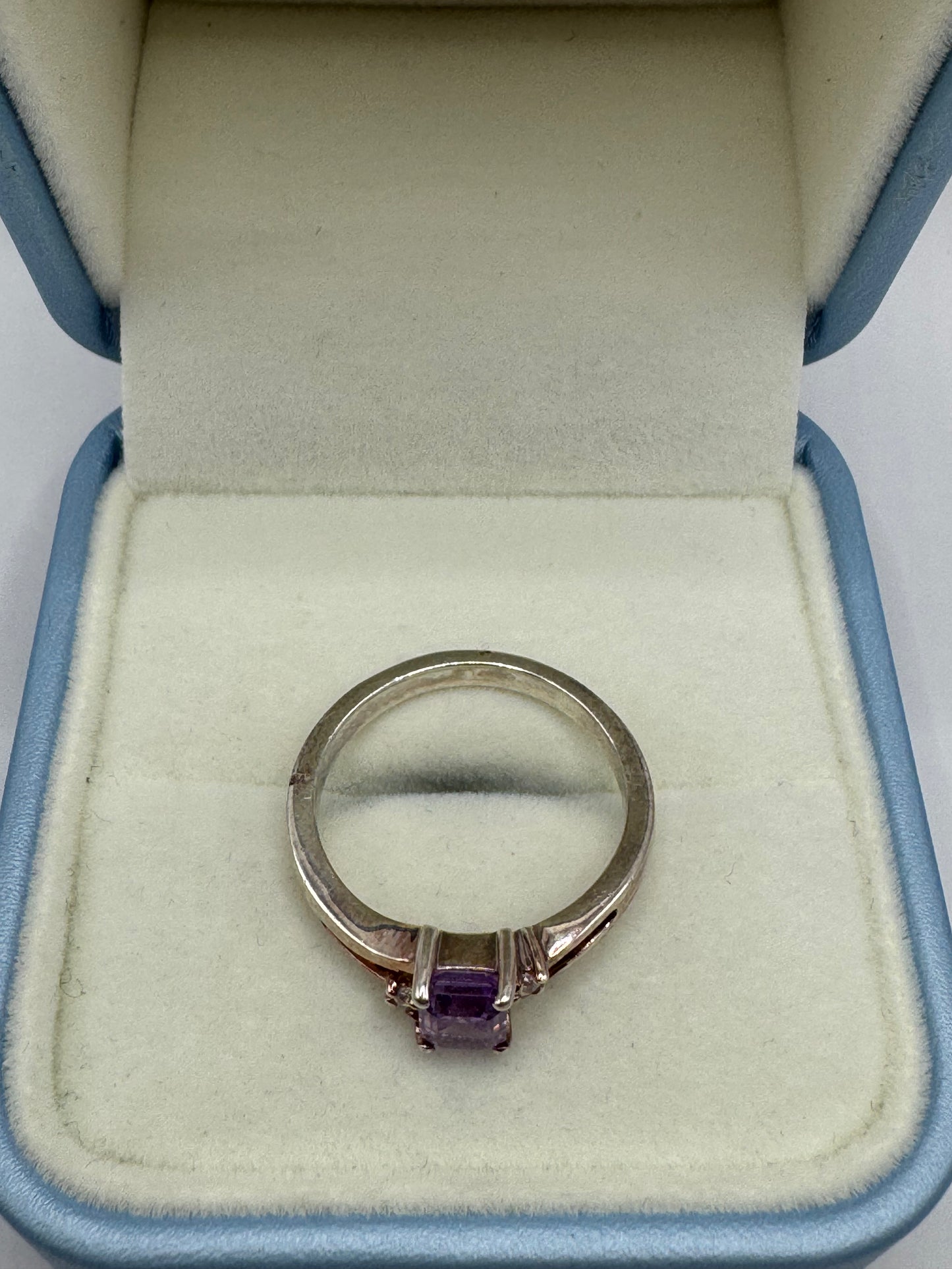 Stirling Silver Amethyst & Cubic Zirconia Ring