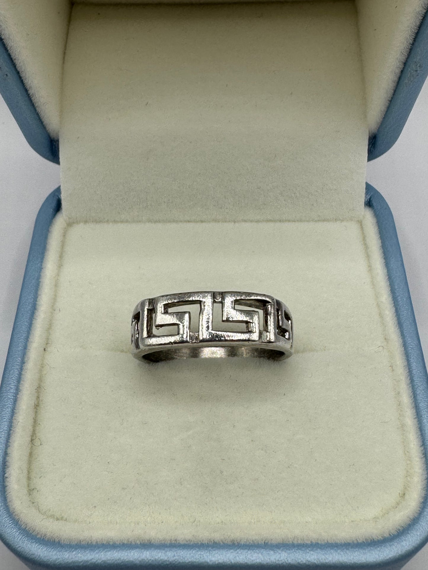 Stirling Silver Greek Key Ring