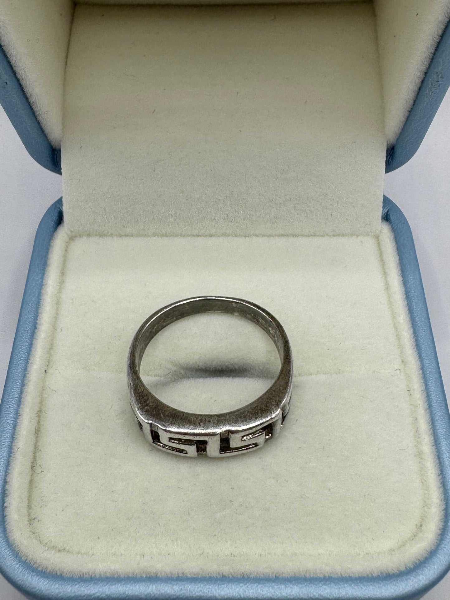 Stirling Silver Greek Key Ring