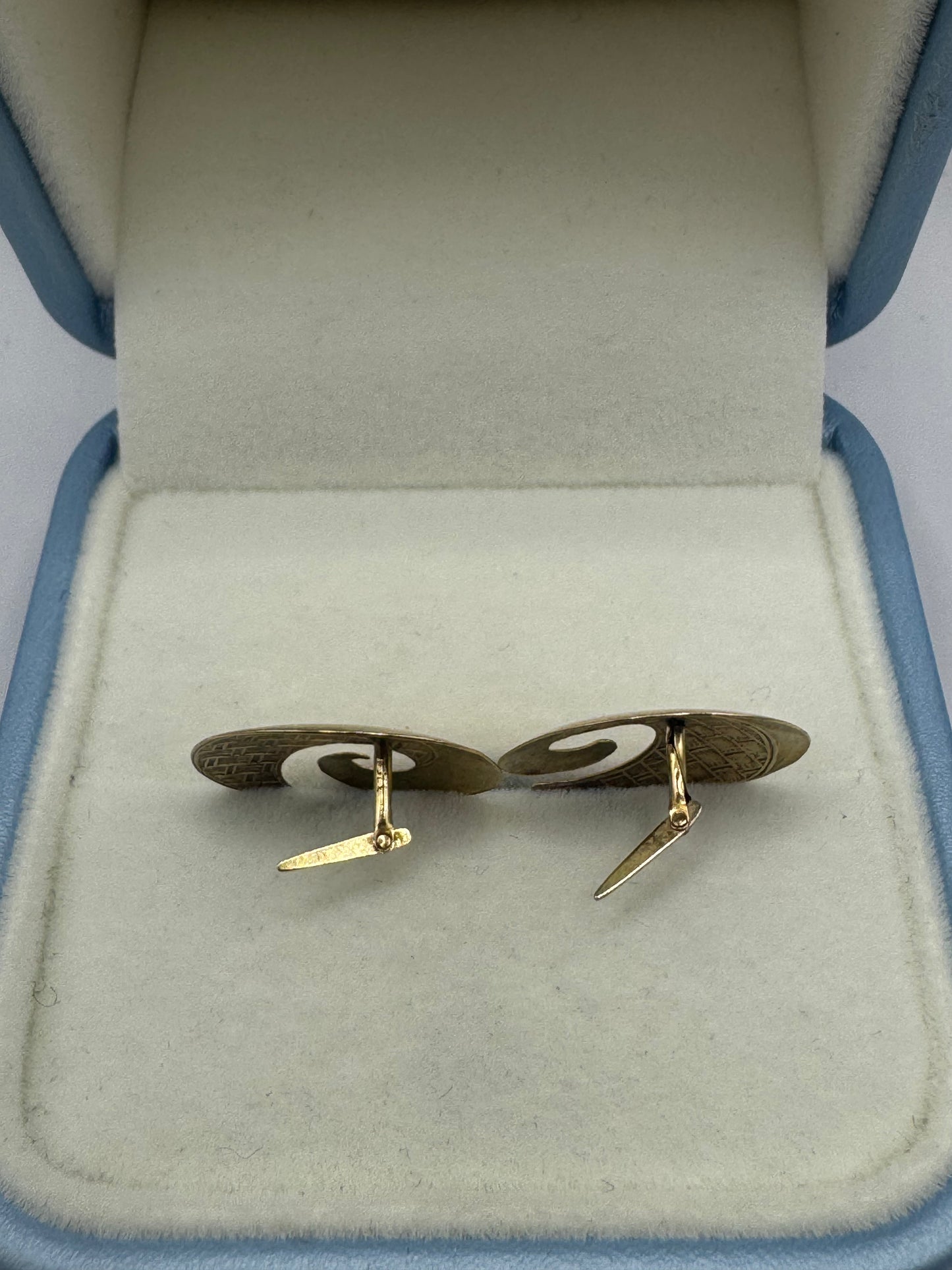 9ct Gold Engraved design Earrings