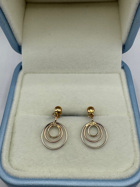 9ct Tri Gold Earrings