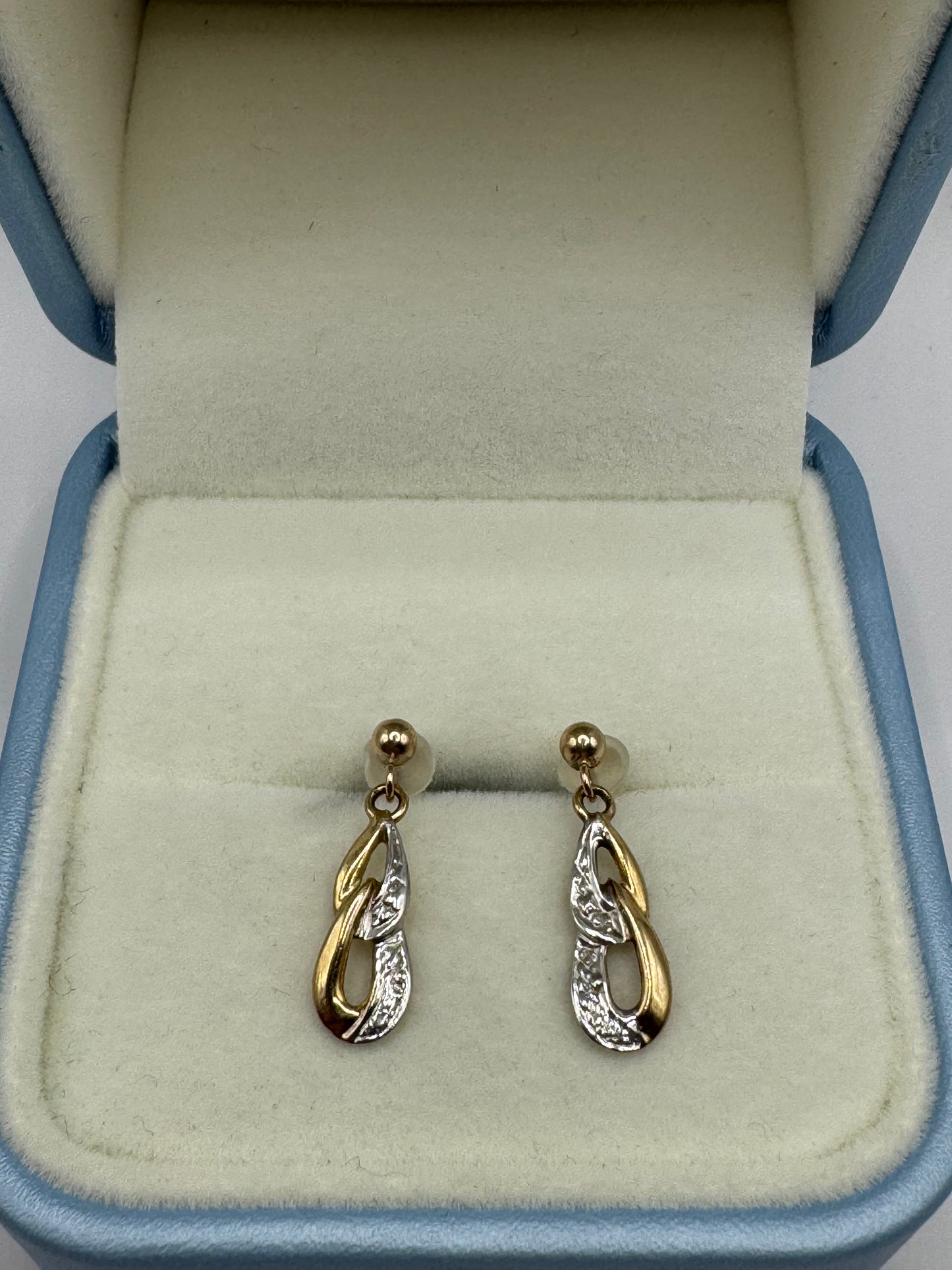 9ct Gold Two Tone Earrings