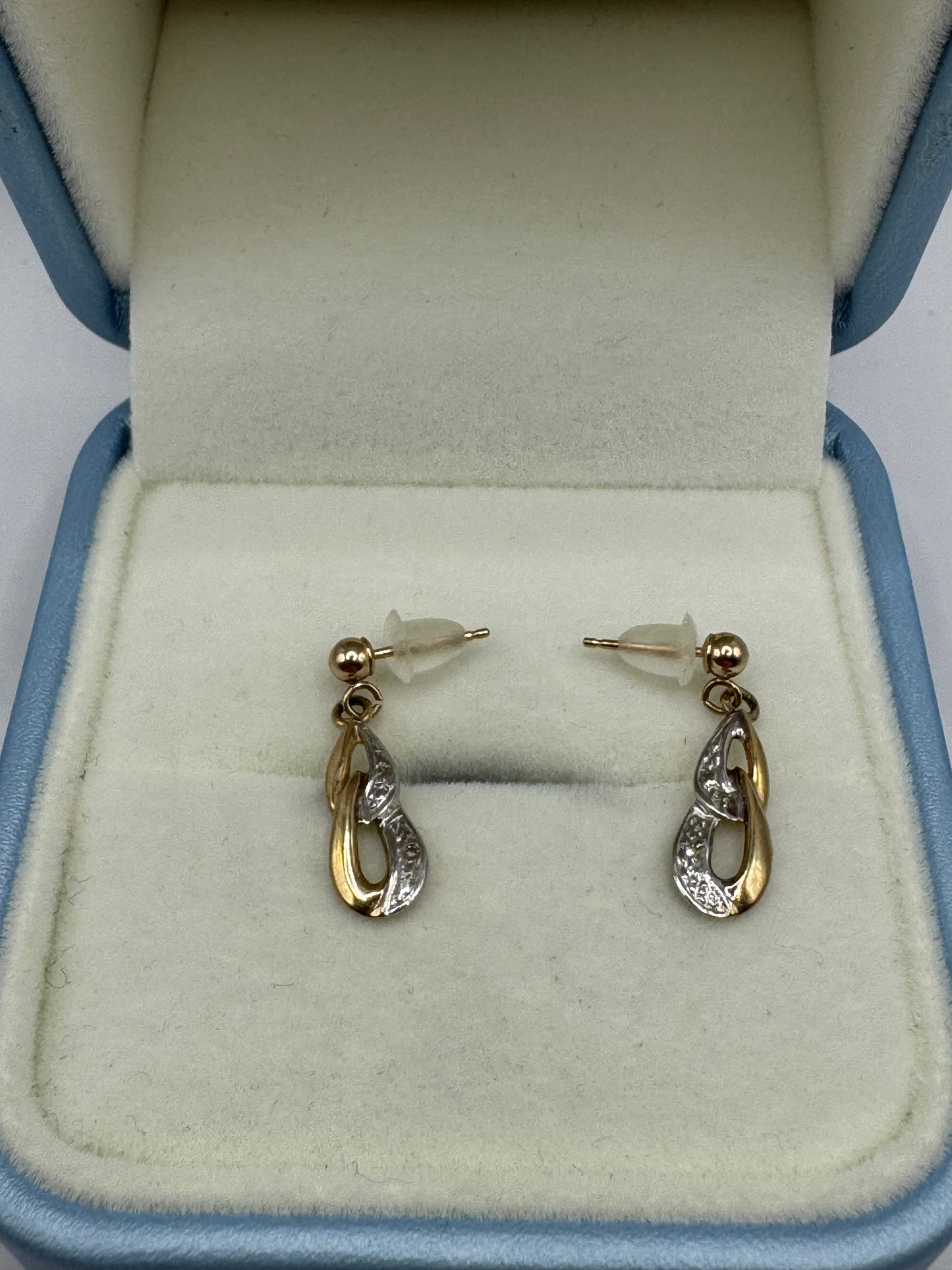 9ct Gold Two Tone Earrings