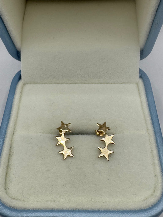 9ct Gold Star Earrings