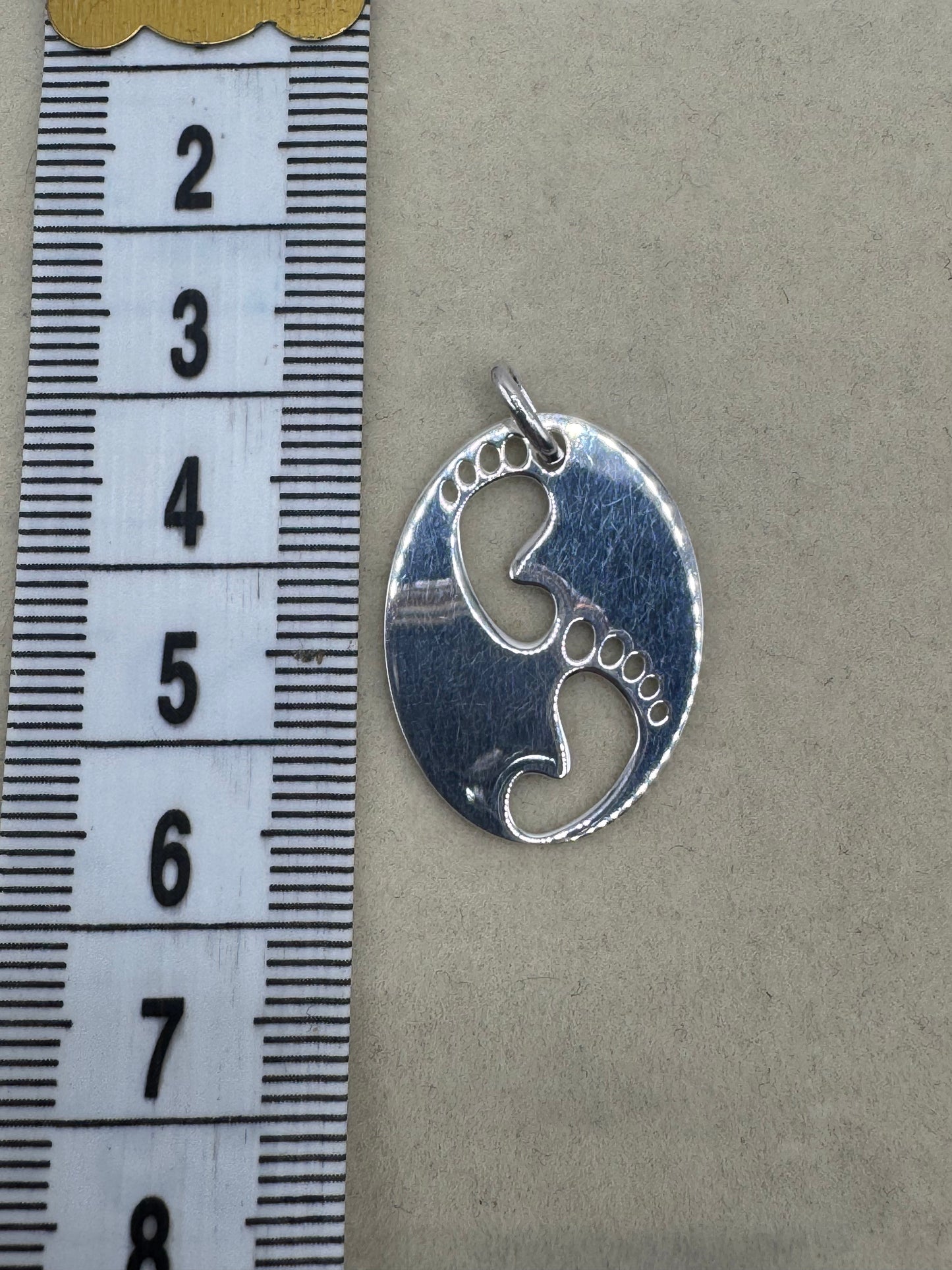Stirling Silver Baby footprint Pendant