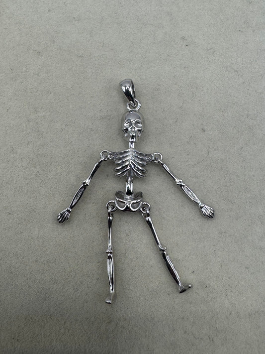 Stirling Silver Articulated Skeleton Pendant