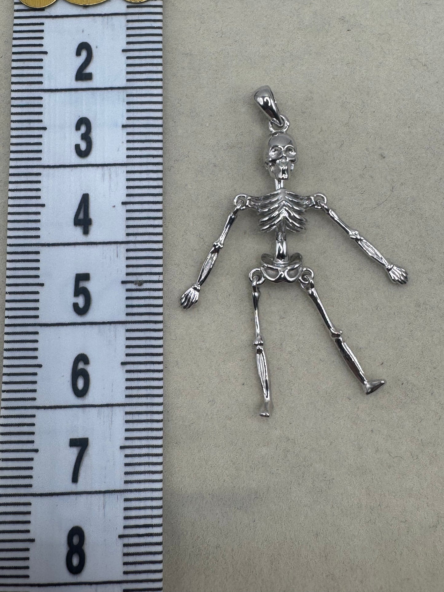 Stirling Silver Articulated Skeleton Pendant
