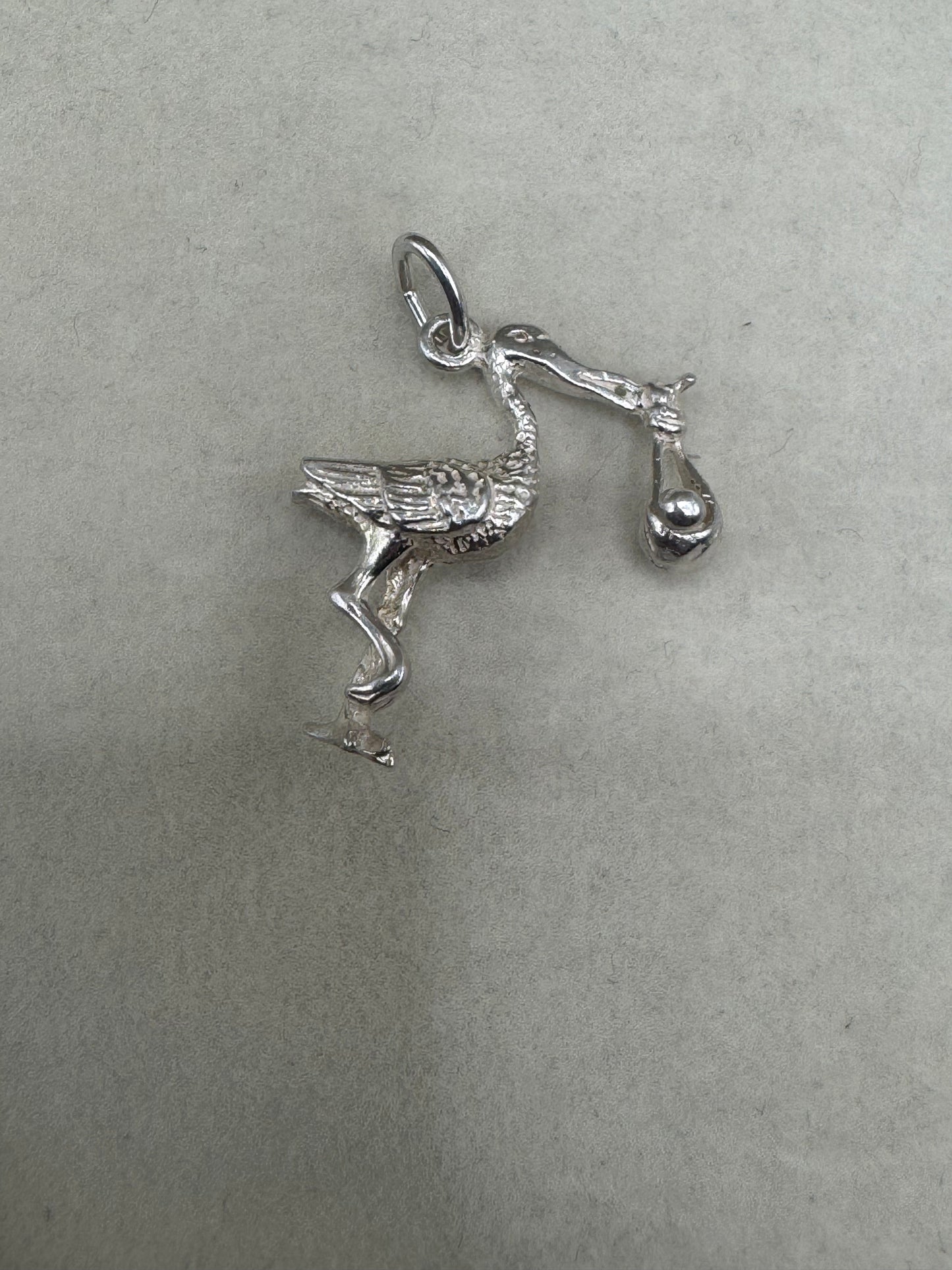 Stirling Silver baby & Stalk Charm