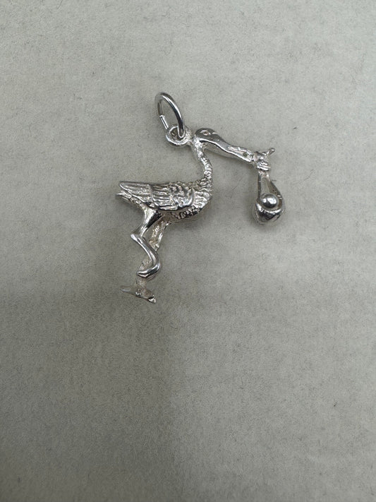 Stirling Silver baby & Stalk Charm