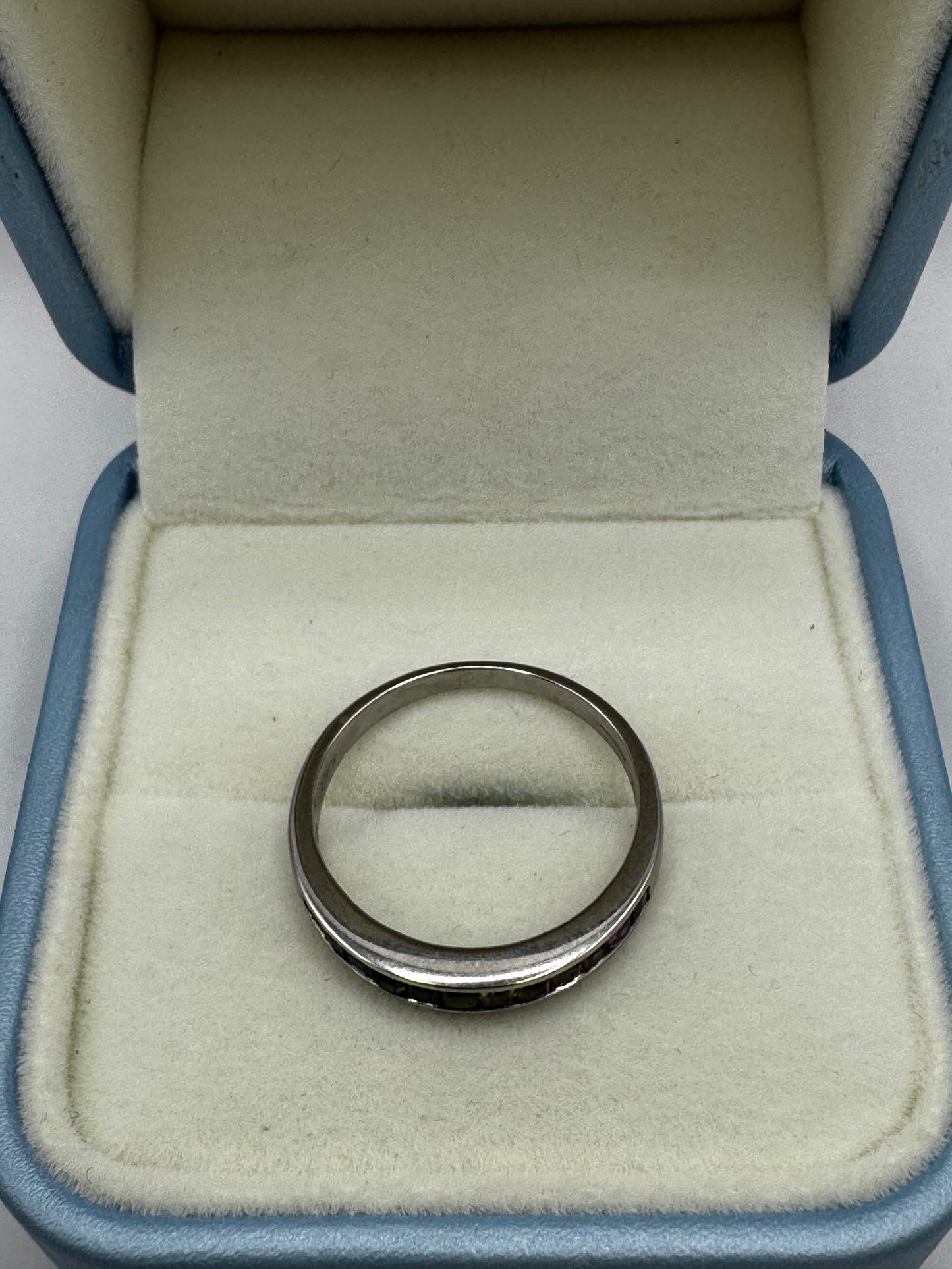 18ct white Gold Rainbow Sapphire eternity Ring