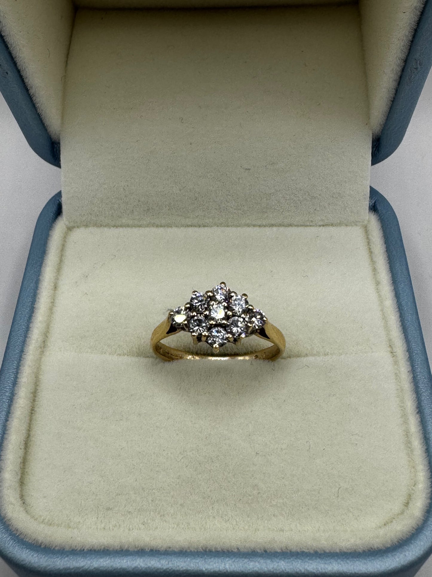 9ct Gold Kite Cluster Cubic Zirconia Ring